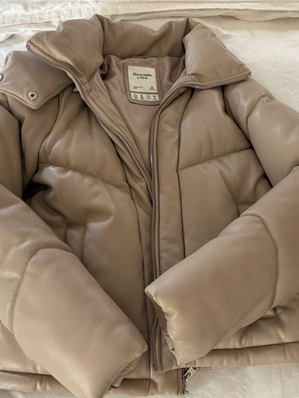 Beige/Taupe  Abercrombie & Fitch Puffer Jacket
